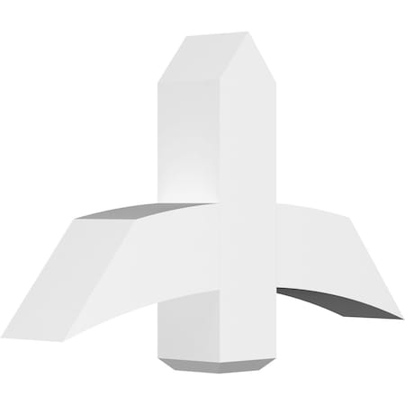 Ekena Millwork Bellingham Architectural Grade PVC Gable Bracket, 36"W x 21"H x 6"D x 6"F, 14/12 Pitch GBP036X21X0606BEL00
